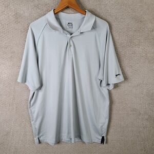 Slazenger Shirt Mens XL Gray Short Sleeve Performance Golf Polo Athletic Stretch